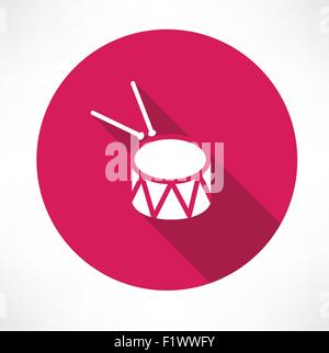 color flat style vector drum set on white background bass tom-tom ride ...