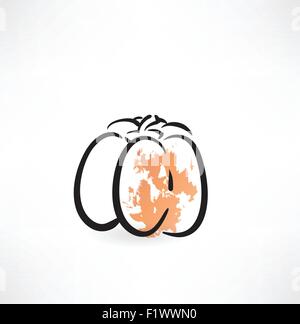 pumpkin grunge icon Stock Vector
