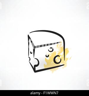cheese grunge icon Stock Vector