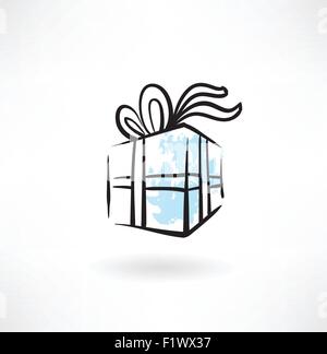 gift box grunge icon Stock Vector