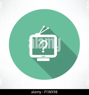 question mark in tv icon. Flat modern style vector illustration Stock Vector