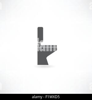 Vector WC, toilet icon in flat style. Men and women restroom sign ...