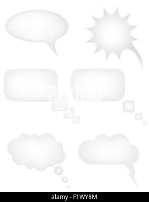 set icons speech bubbles dreams vector illustration isolated on white background Stock Vector