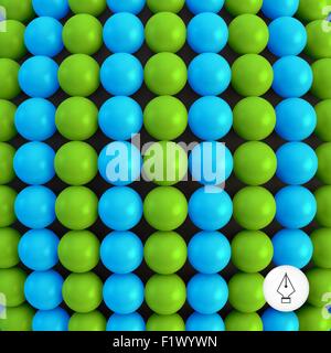 Abstract technology background with balls. Spheric pattern. 3d vector illustration. Stock Vector