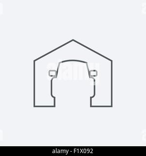 Parking garage sign on green map pointer, vector illustration. Stock Vector