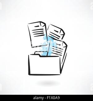 Documents in the folder grunge icon Stock Vector