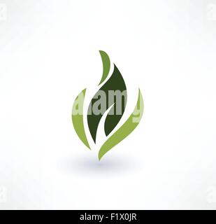 leaf eco logo design concept template Stock Vector Image & Art - Alamy