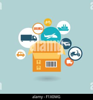 Delivery icon. Flat modern style vector design Stock Vector