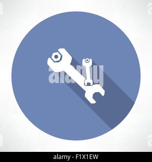 wrench and nut symbol. Flat modern style vector illustration Stock Vector