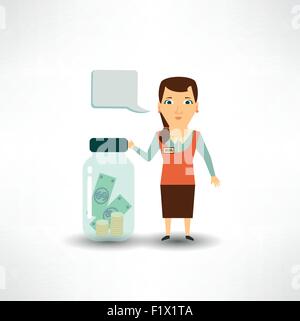 the seller keeps the money in the bank Stock Vector