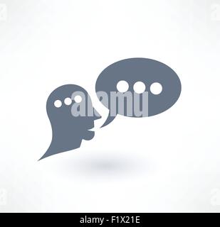 Chat, dialogue and communication icon. Logo design. Stock Vector