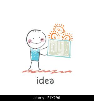 idea. Fun cartoon style illustration. The situation of life. Stock Vector