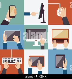 set of business icons illustration Stock Vector