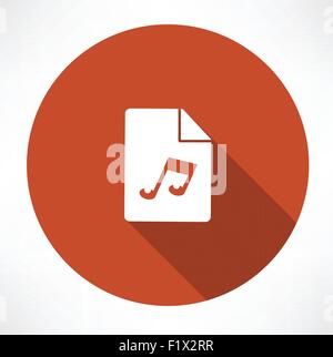 Music note icon in flat style. Sound media illustration on isolated ...
