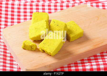 cubes of dehydrated chicken-based bouillon Stock Photo