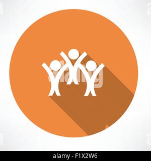 happy people icon. Flat modern style vector illustration Stock Vector