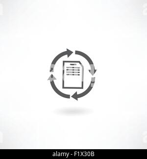 Document vector icons set on gray. Stock Vector
