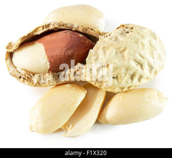 peanuts in shell isolated on a white background. Stock Photo