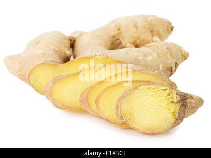 ginger slices isolated on a white background. Stock Photo