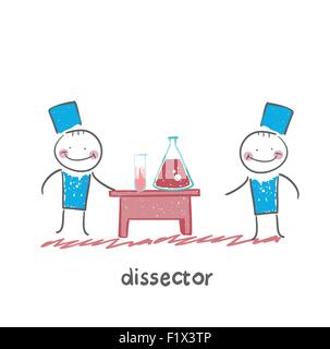 is standing next to flasks Flat modern style vector illustration Stock Vector