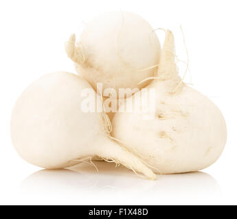 white radish isolated on the white background. Stock Photo