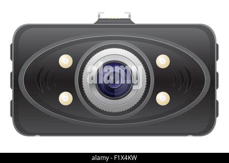 car recorder front view vector illustration isolated on white background Stock Vector