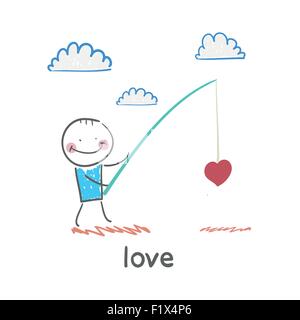 love. Fun cartoon style illustration. The situation of life. Stock Vector