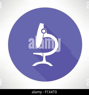 Microscope icon in flat style. Laboratory magnifier vector illustration ...