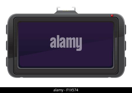 car recorder back view vector illustration isolated on white background Stock Vector