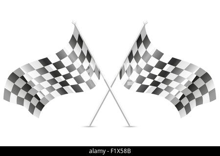 checkered flags for car racing vector illustration isolated on white background Stock Vector