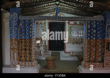 Gond Tribal house, Bhopal Madhya Pradesh, India Stock Photo