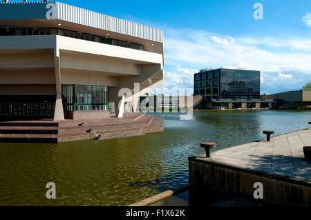 The Central Hall and Exhibition Centre buildings, University of York Heslington Campus, City of York, Yorkshire, England, UK. Stock Photo