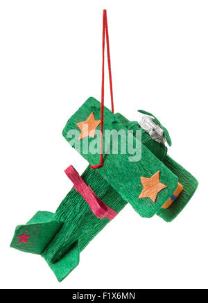 paper model of plane isolated on the white background. Stock Photo