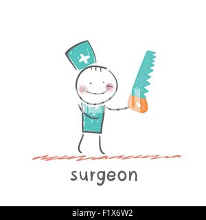 Surgeons. Fun cartoon style illustration. The situation of life. Stock Vector