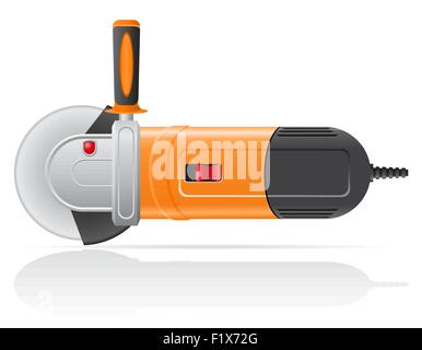 electric angle grinder vector illustration isolated on white background Stock Vector