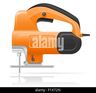 electric jigsaw vector illustration isolated on white background Stock Vector