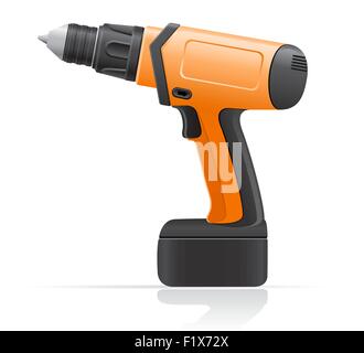electric screwdriver vector illustration isolated on white background Stock Vector