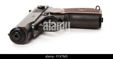 black gun isolated on the white background. Stock Photo