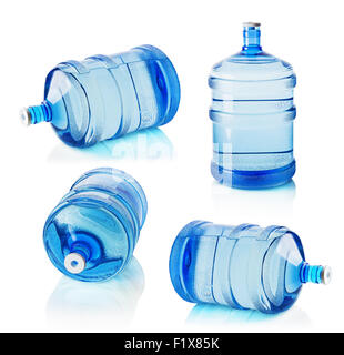Set of big bottles of water isolated on the white background. Stock Photo