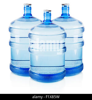 Three big bottles of water isolated on the white background. Stock Photo