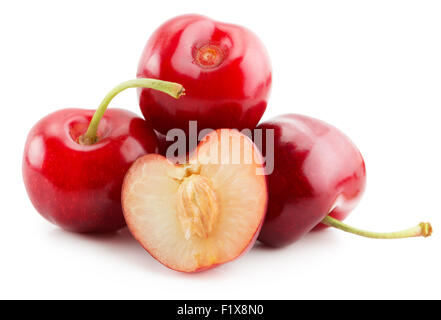 cherries isolated on the white background. Stock Photo