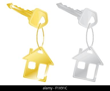 house keys door lock vector illustration isolated on white background Stock Vector