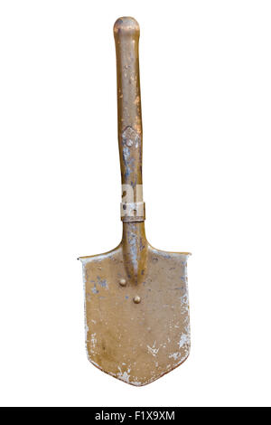 Infantry military shovel isolated on white background Stock Photo