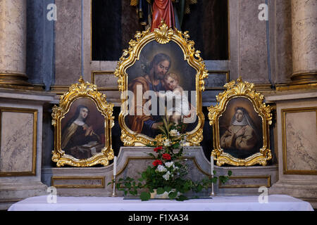 Altar of the Virgin Mary in the St Nicholas Cathedral in Ljubljana, Slovenia on June 30, 2015 Stock Photo