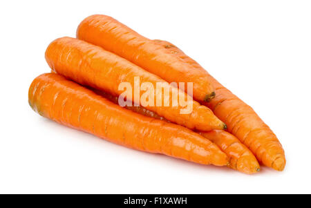 group of fresh carrots isolated on white background. Stock Photo
