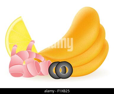 potato chips with shrimp vector illustration isolated on white background Stock Vector