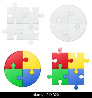 puzzle white and colors set icons vector illustration Stock Vector