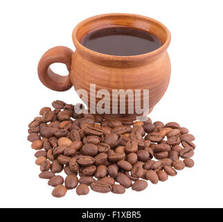 cup of coffee on a white background. Stock Photo