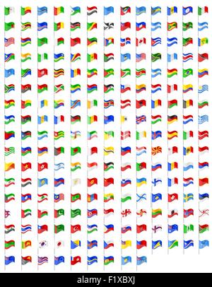 set icons flags of the world countries vector illustration isolated on white background Stock Vector