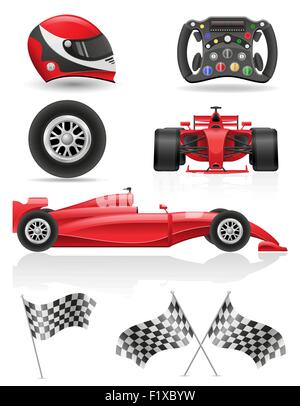 Formula Racing Icons White On Black Sticker Set Big Stock Vector Image ...